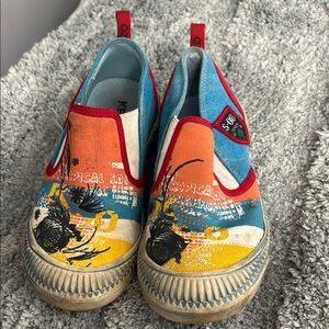 Kenzo Red and Blue Sneakers Vibrant Slip-On Canvas